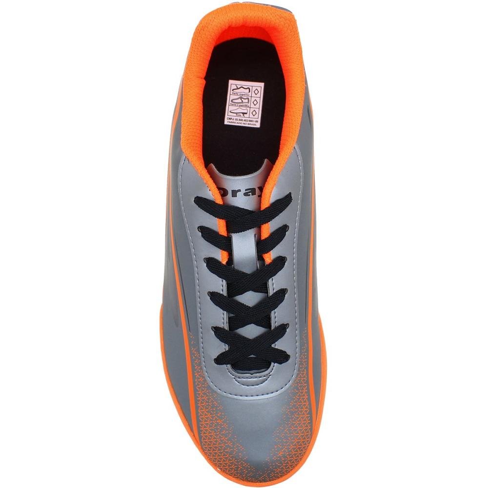 Chuteira Society Dray Spedy Laminada Masculina    Cinza/Laranja 4