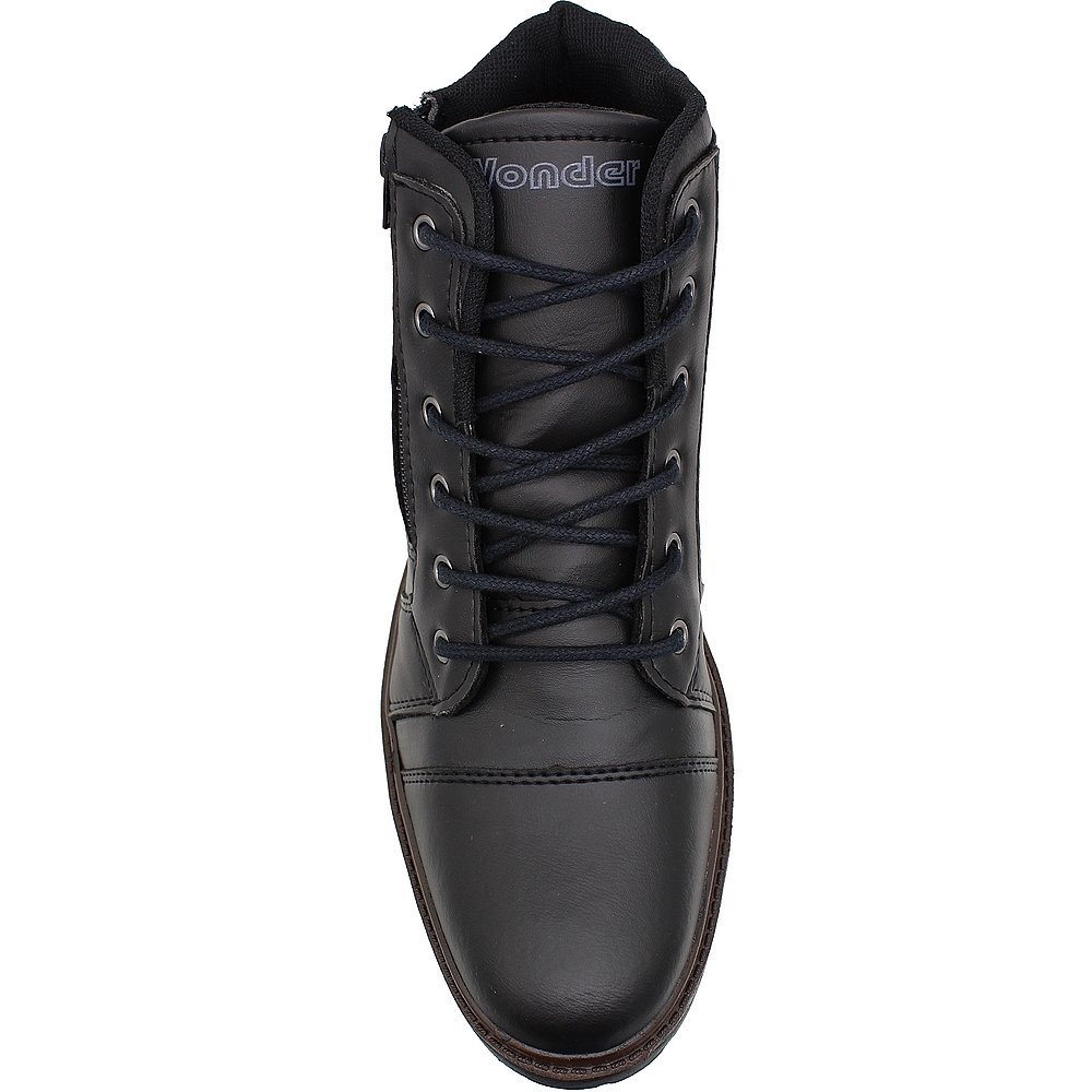 Bota Casual Coturno Wonder Resistance Cano Curto Cadarço E Zíper Masculina Preto 4