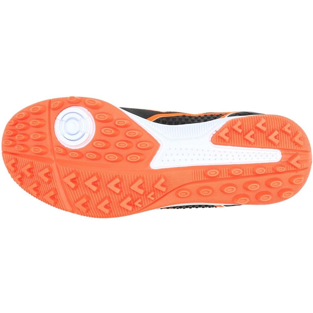 Chuteira Society Juvenil Dray Topfly Texturizada Masculina Preto/Laranja 5