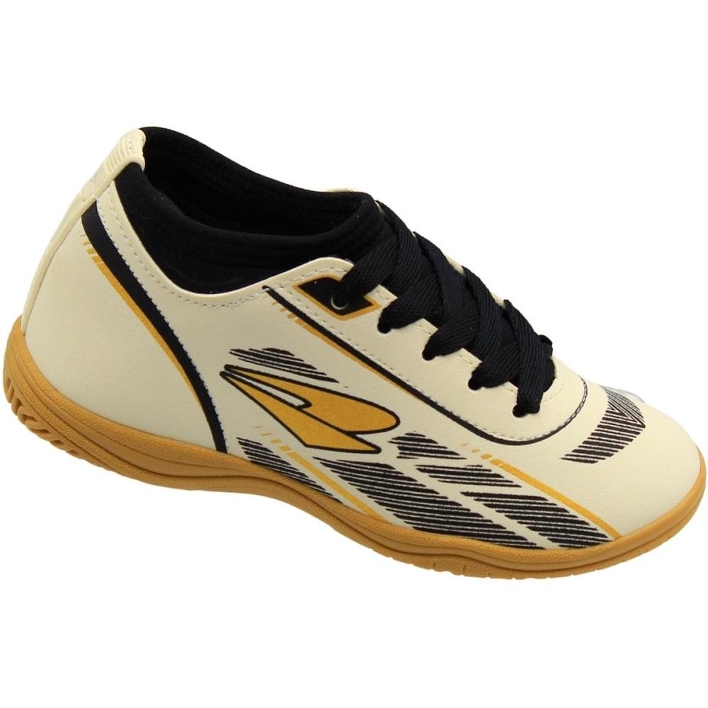 Chuteira Futsal Dray Indoor Infantil Futebol Bege/Preto 3