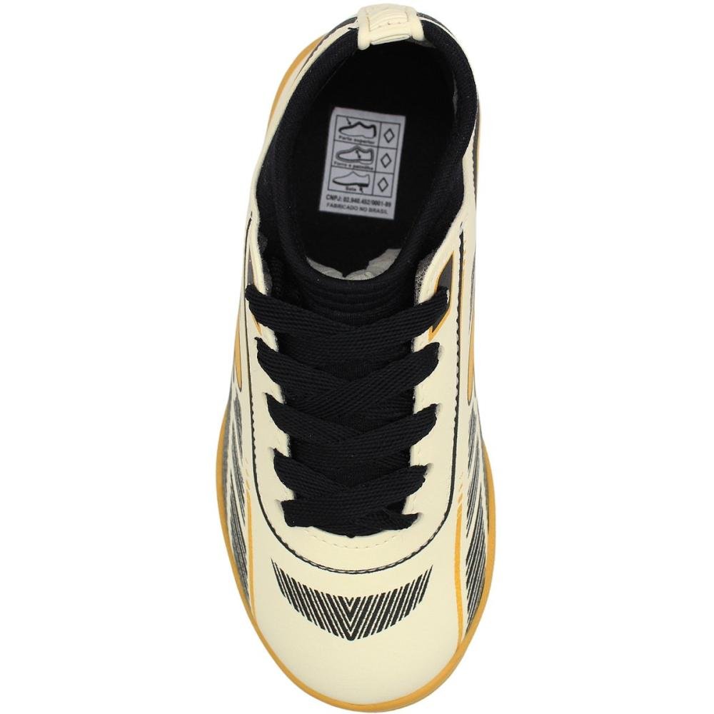 Chuteira Futsal Dray Indoor Infantil Futebol Bege/Preto 4