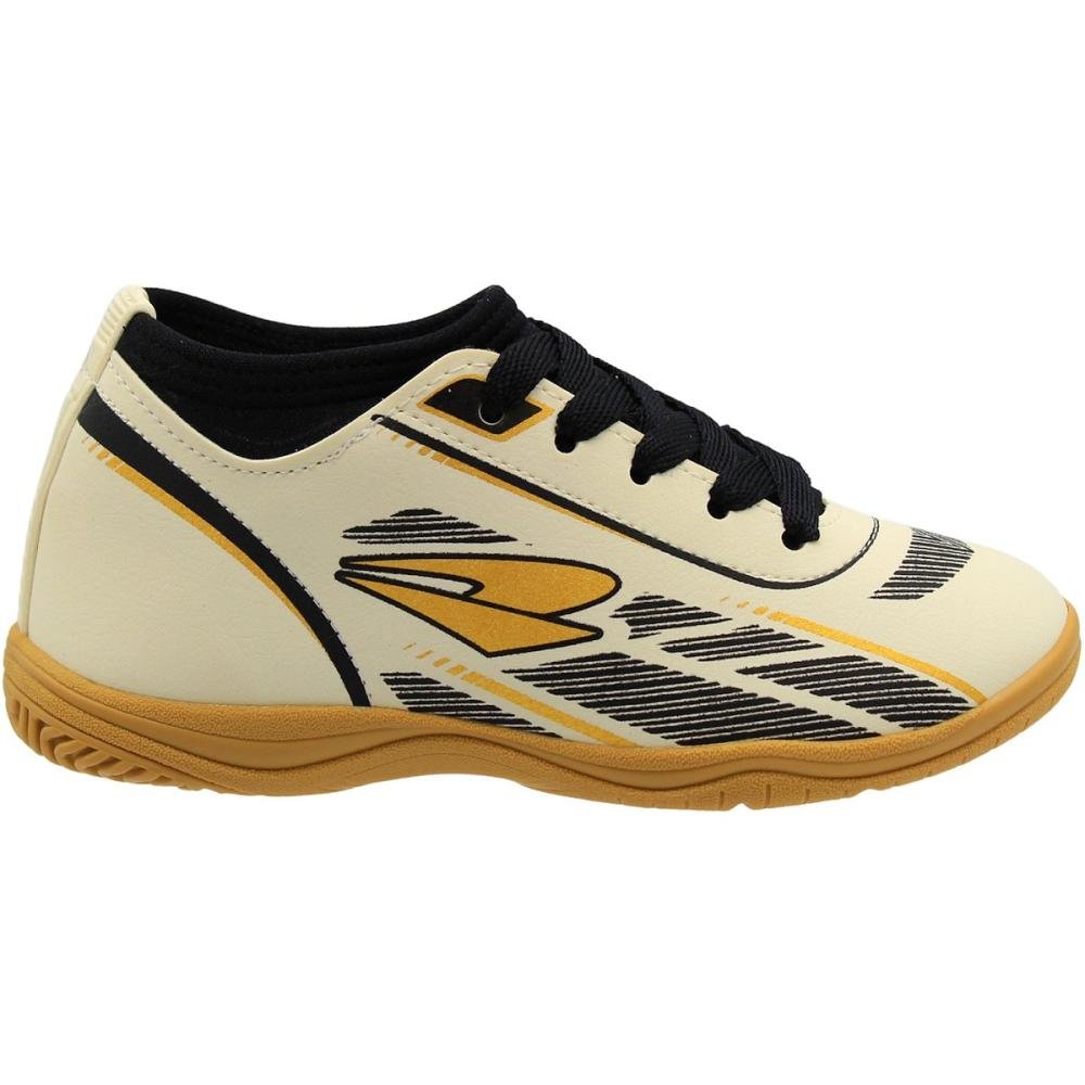 Chuteira Futsal Dray Indoor Infantil Futebol Bege/Preto