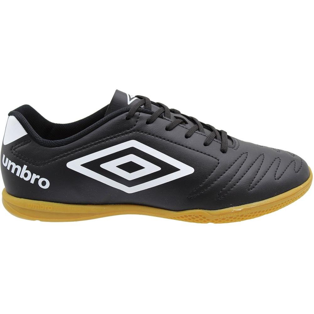 Chuteira Futsal Indoor Umbro Class 121 Masculina Preto/Branco 2