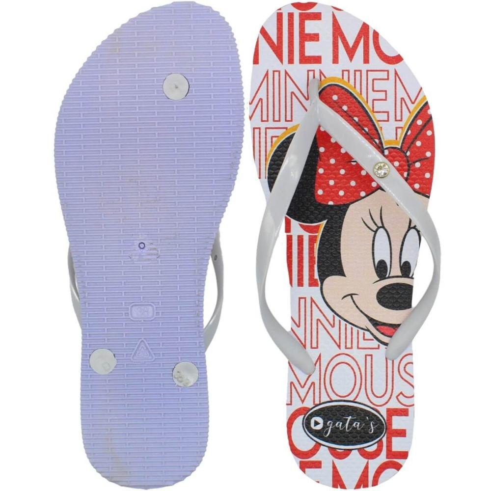 Chinelo de Dedo Feminino Gata's Tira Fina Estampado  Branco 3