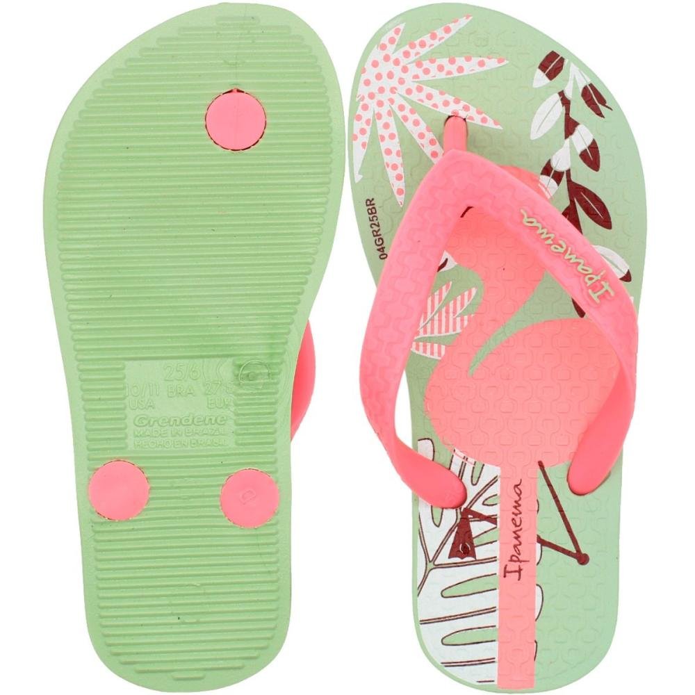 Chinelo Infantil Ipanema Fantasia Feminino Verde/Rosa 3
