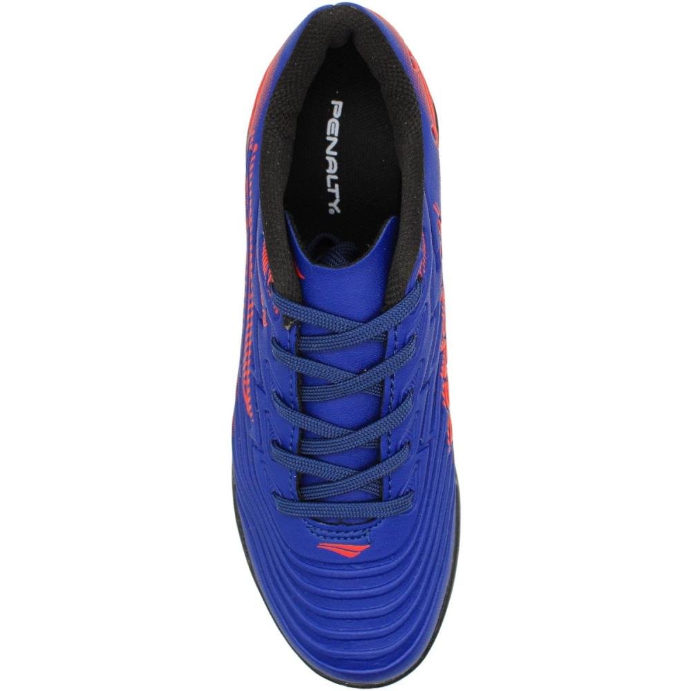Chuteira Society Penalty Bravo Y3 Juvenil Masculina Azul/Vermelho 4