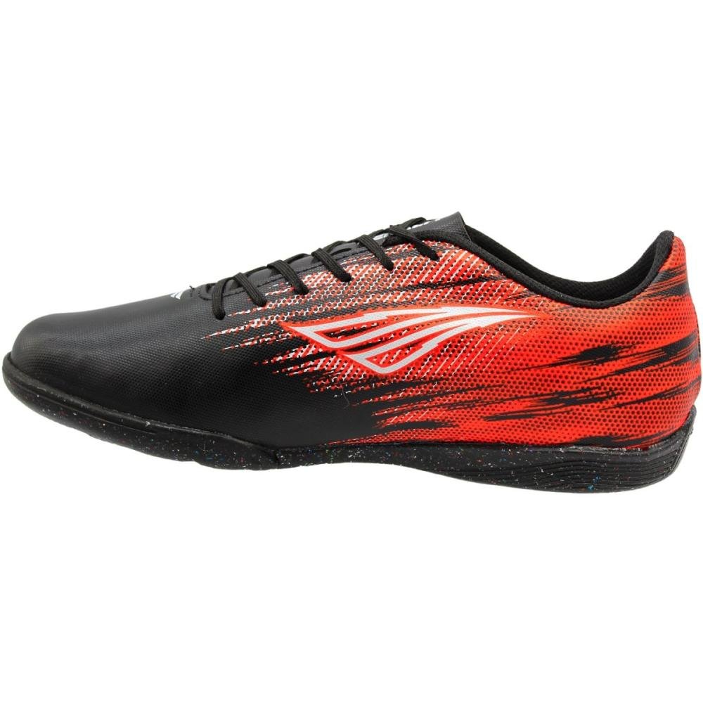 Chuteira Futsal Penalty Indoor Tornado Masculino Preto/Vermelho 2