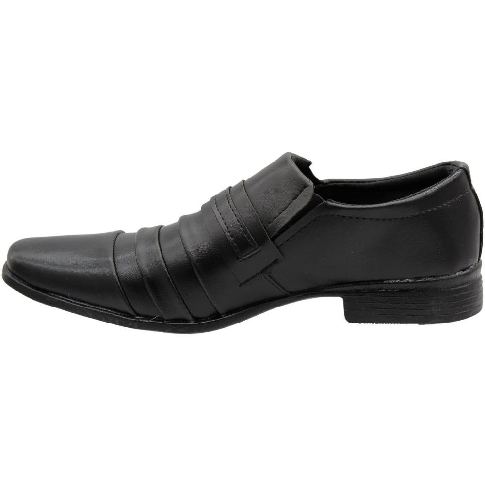Sapato Social Mais Leve Calce Fácil Aplique Metálico Masculino Preto 2