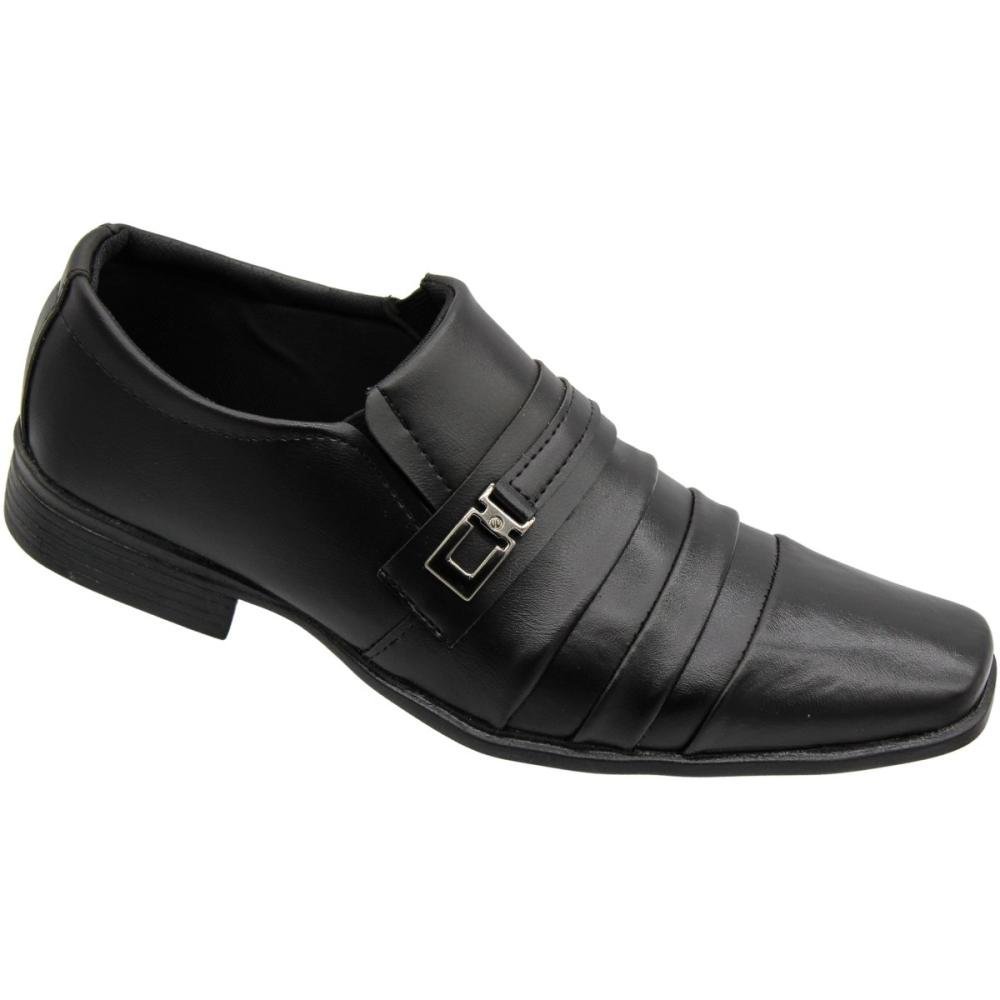 Sapato Social Mais Leve Calce Fácil Aplique Metálico Masculino Preto 3