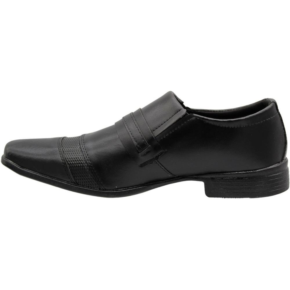 Sapato Social Mais Leve Texturizado Aplique Metal Masculino Preto 2