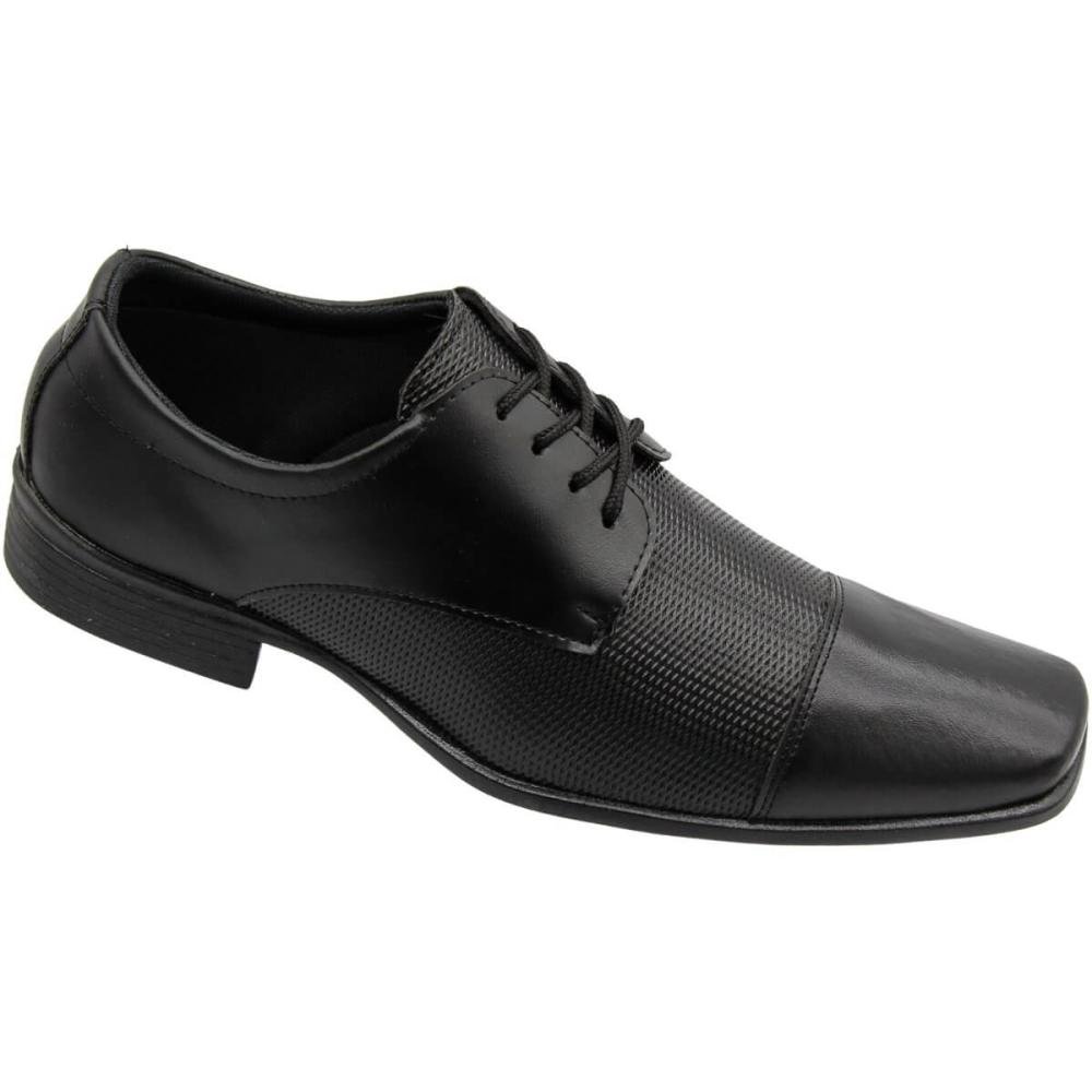 Sapato Social Mais Leve Com Textura Masculino Preto 3