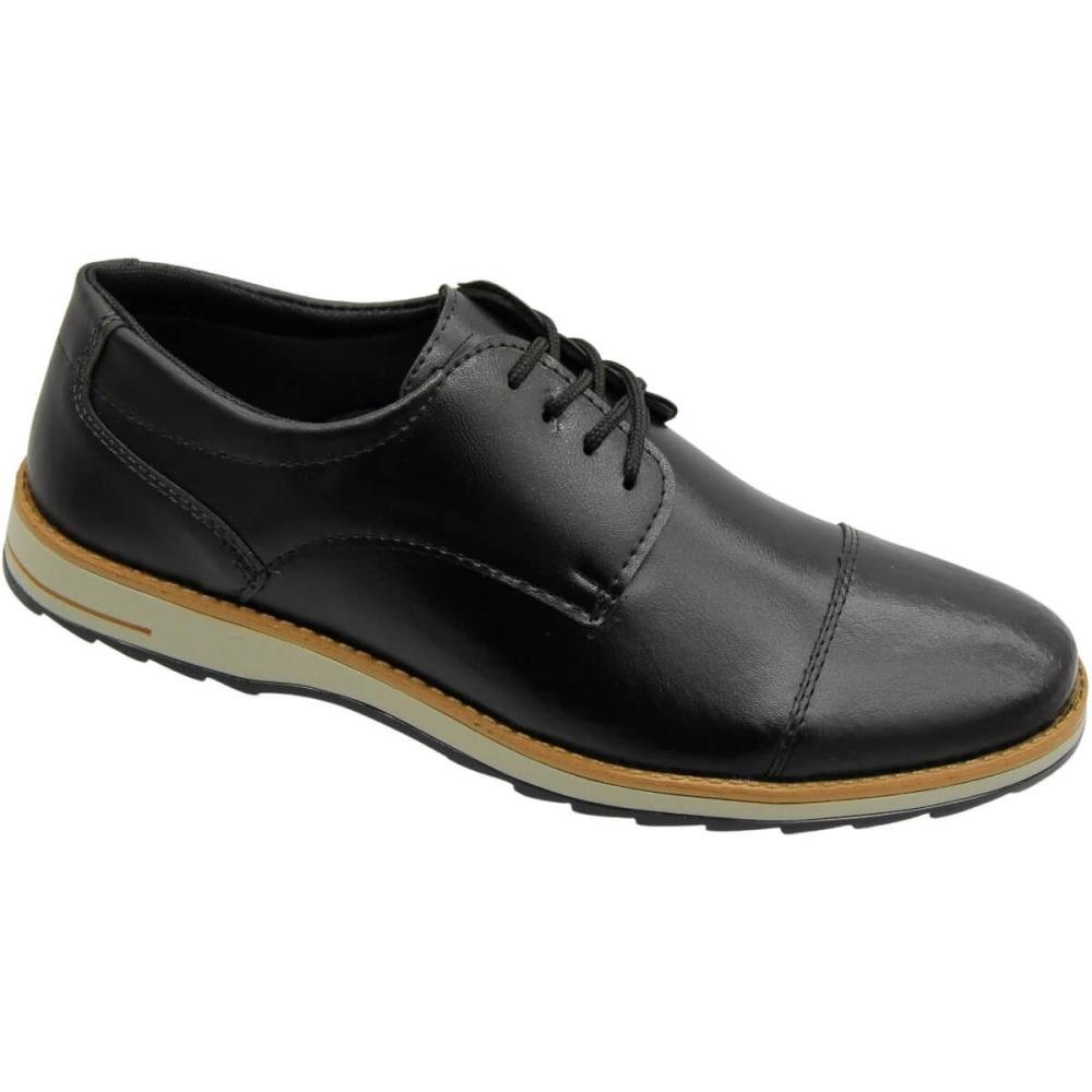 Sapato Casual Mais Leve Esporte Fino Masculino Preto 3