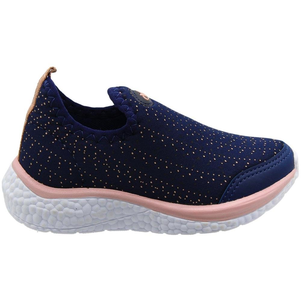 Tênis Infantil Via Vip Sem Cadarço Solado EVA Leve Menina