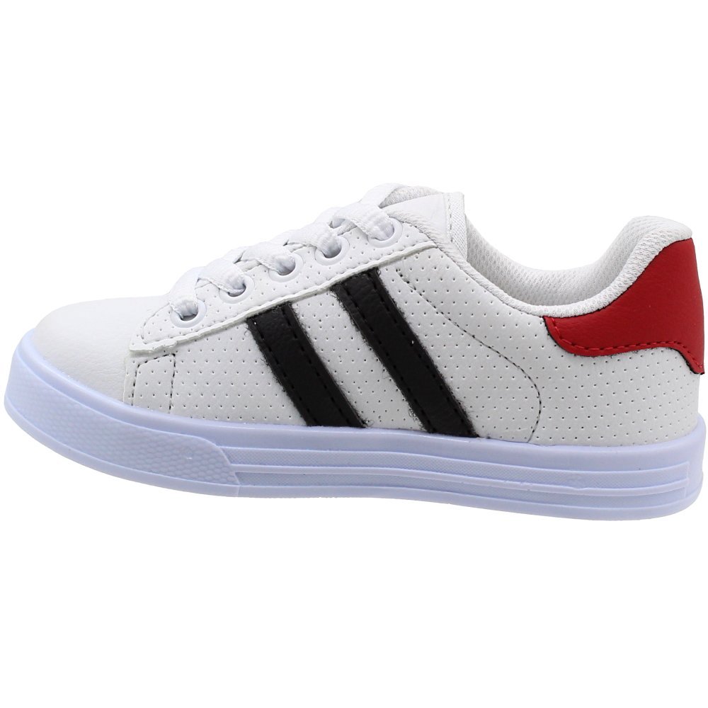 Tênis Infantil Juvenil Via Vip Casual Escolar Macio Branco/Preto/Vermelho 3