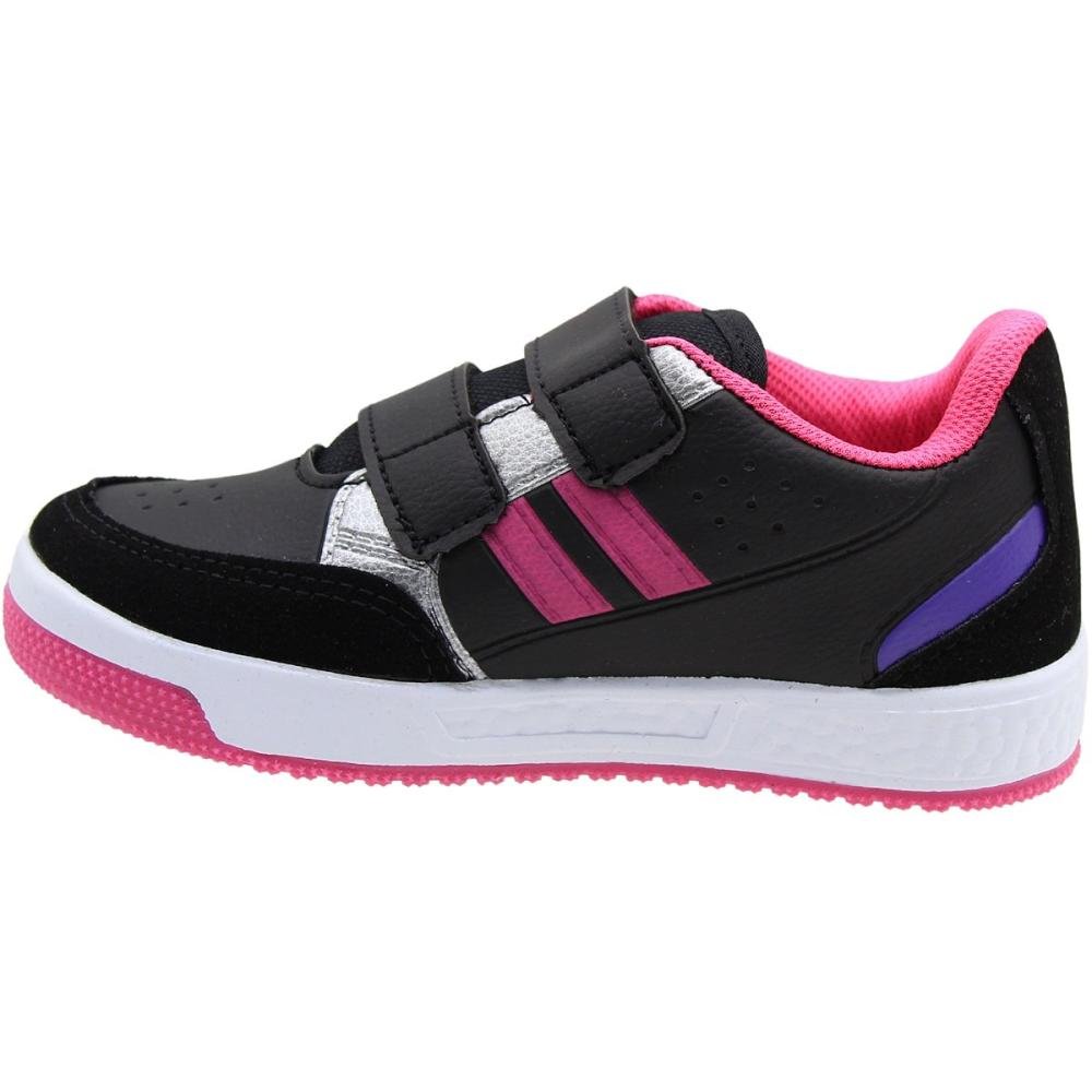 Tênis Infantil Via Vip Juvenil Colegial Casual Escolar Macio Menina Preto/Rosa 3