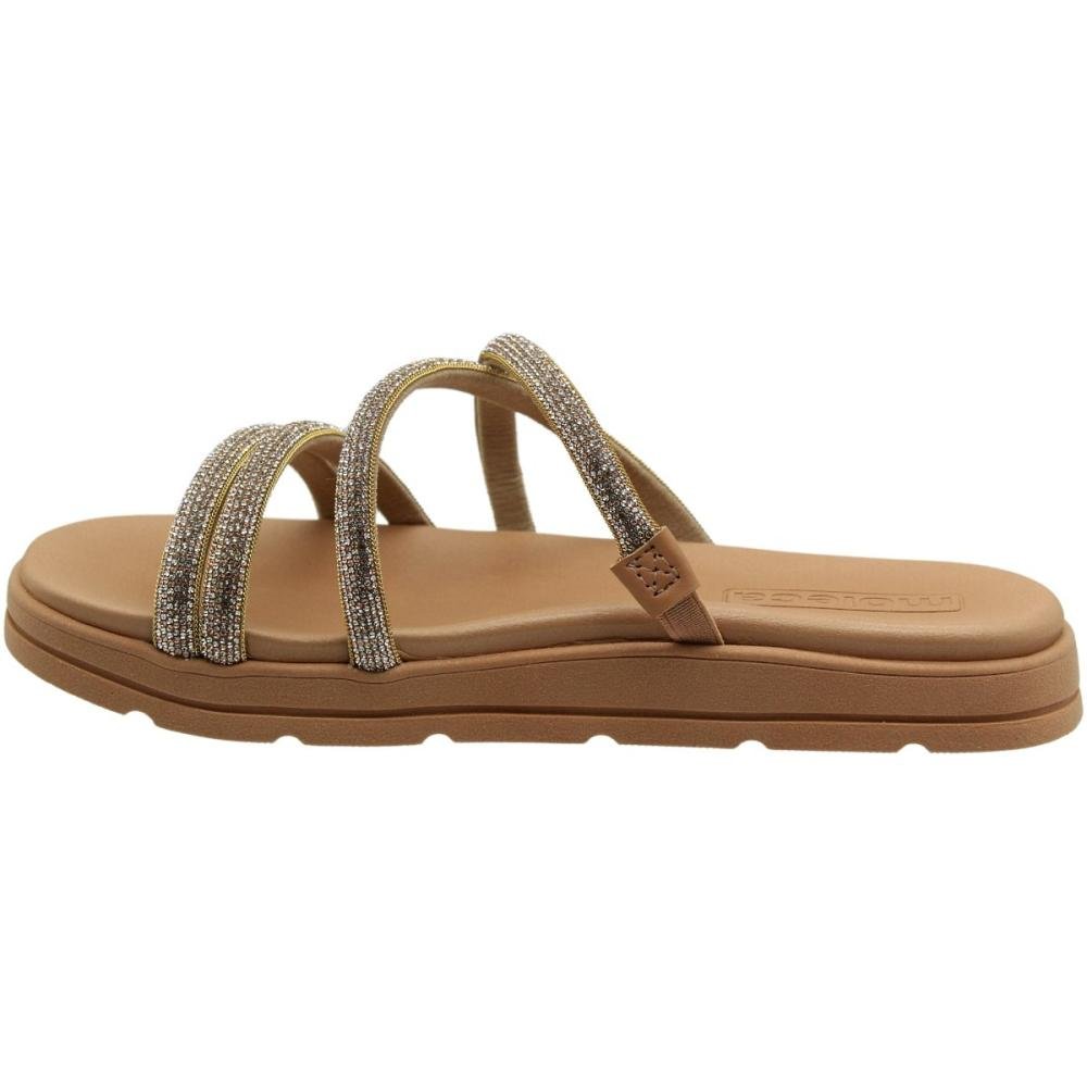 Tamanco Papete Moleca Plataforma Tira Pronta Pedrarias Feminino  Marrom 3