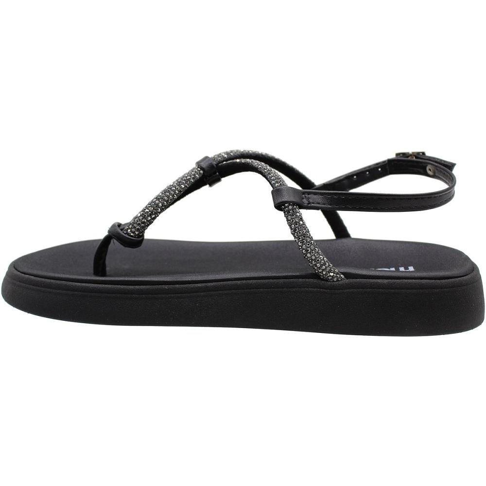 Sandália Plataforma Moleca Diamond Tira Cruzada Fivela Feminina Preto 3