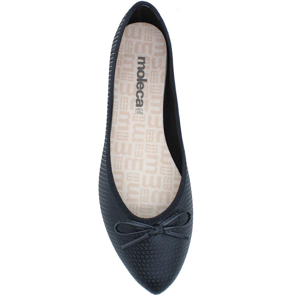 Sapatilha Moleca Firenze Texturizada Bico Fino Laço Feminina  Preto 4