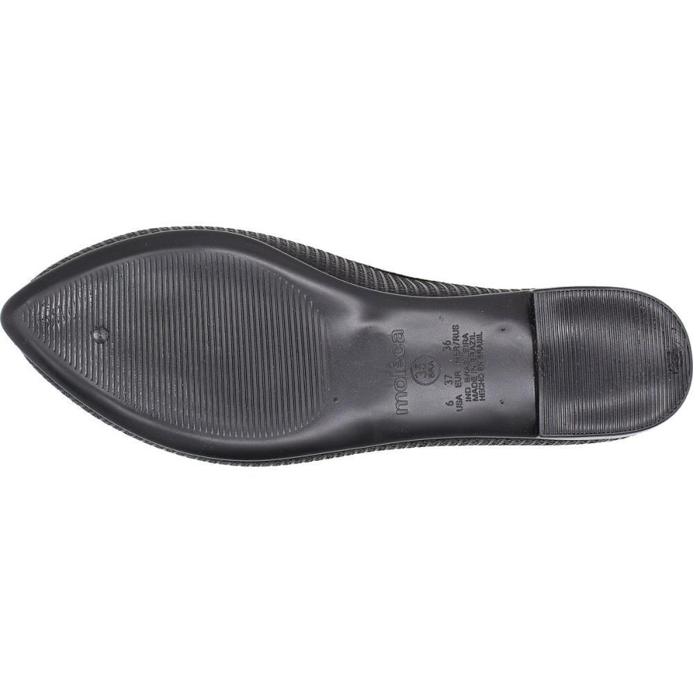 Sapatilha Moleca Firenze Texturizada Bico Fino Laço Feminina  Preto 5