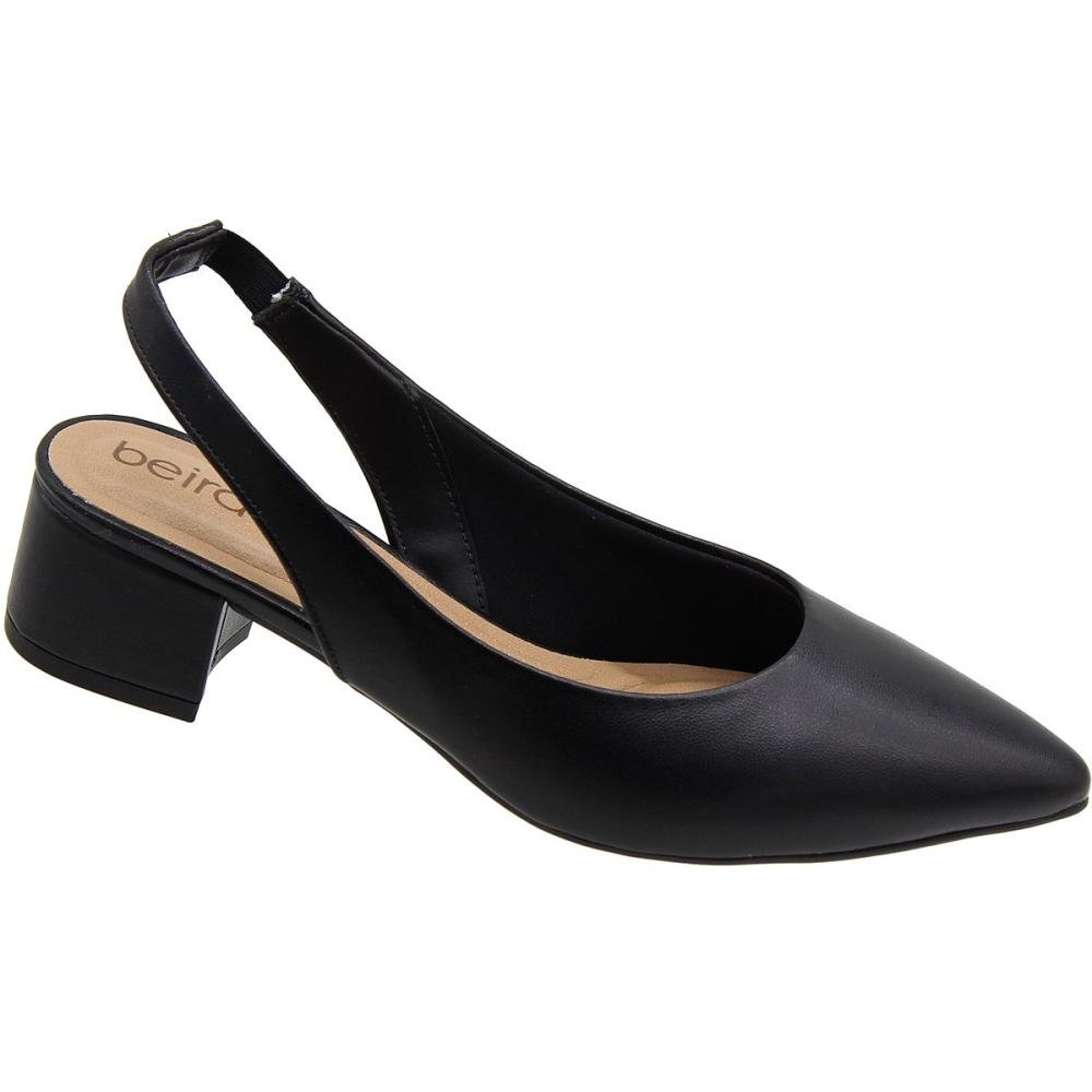 Sapato Social Beira Rio Tira Traseira Elástica Feminino