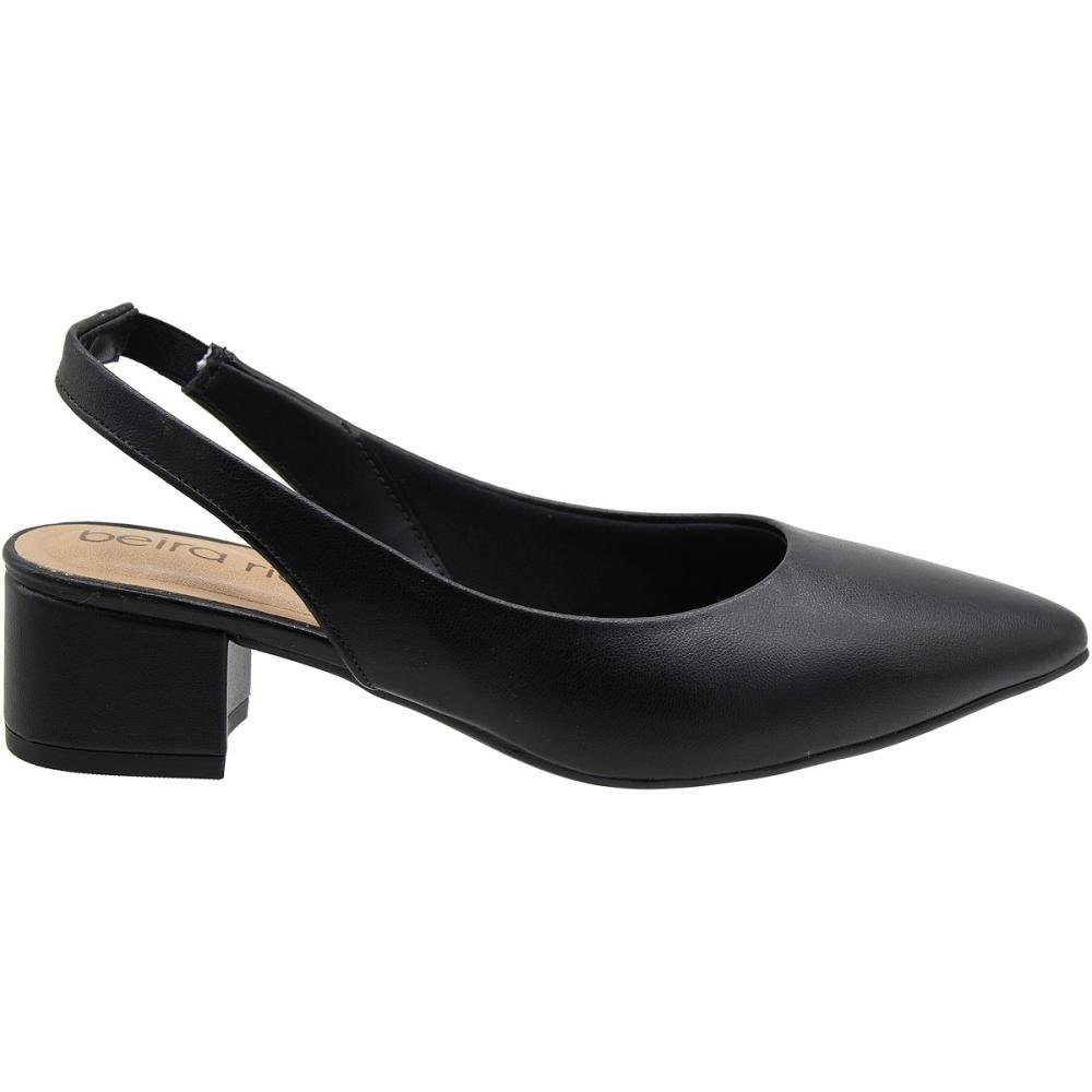 Sapato Social Beira Rio Tira Traseira Elástica Feminino Preto 2