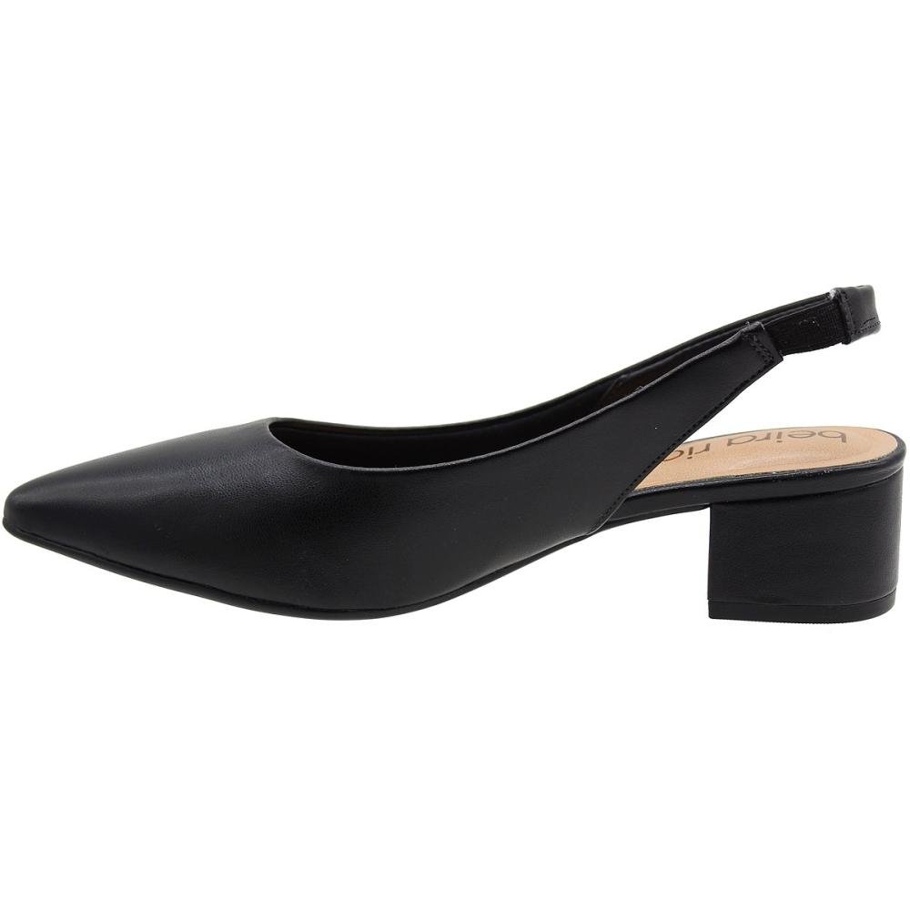 Sapato Social Beira Rio Tira Traseira Elástica Feminino Preto 3