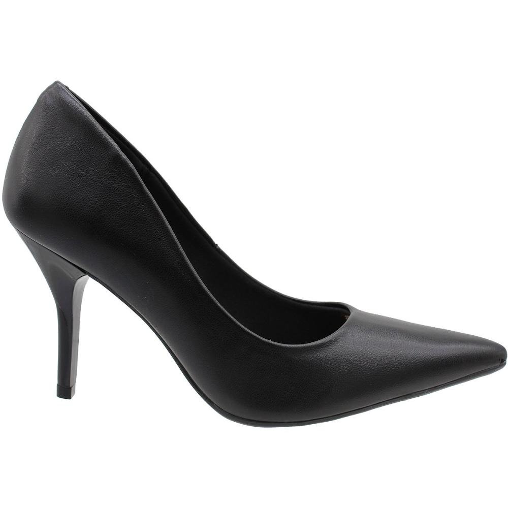 Sapato Social Scarpin Beira Rio Salto Alto Bico Fino Feminino Preto 2