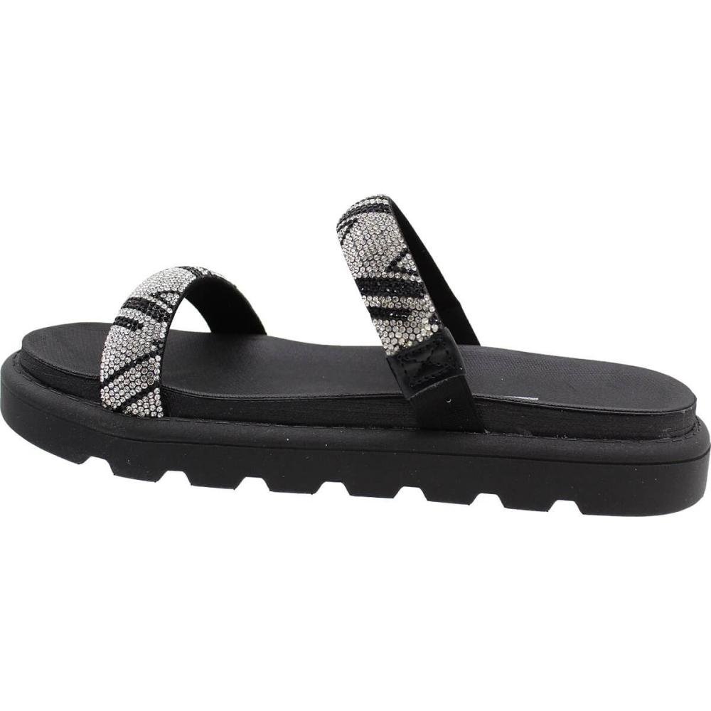 Tamanco Slide Vizzano Tiras Strass Plataforma Baixa Feminina Preto 3