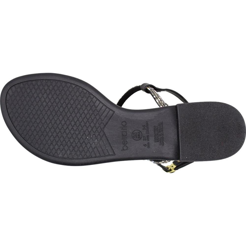 Sandália de Dedo Beira Rio Tira Pronta Strass Rasteira Feminina Preto 5