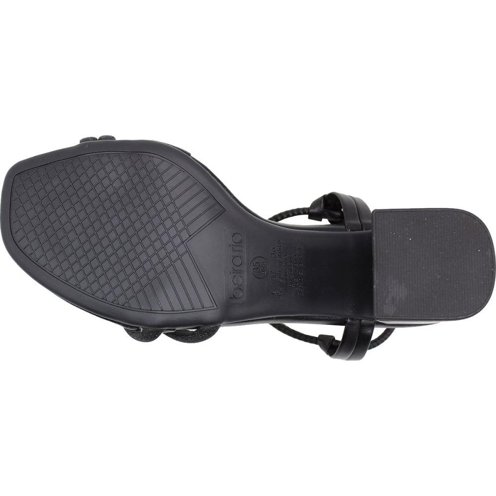Sandália de Salto Alto Beira Rio Mini Shine Tiras Glitter Feminina Preto 5
