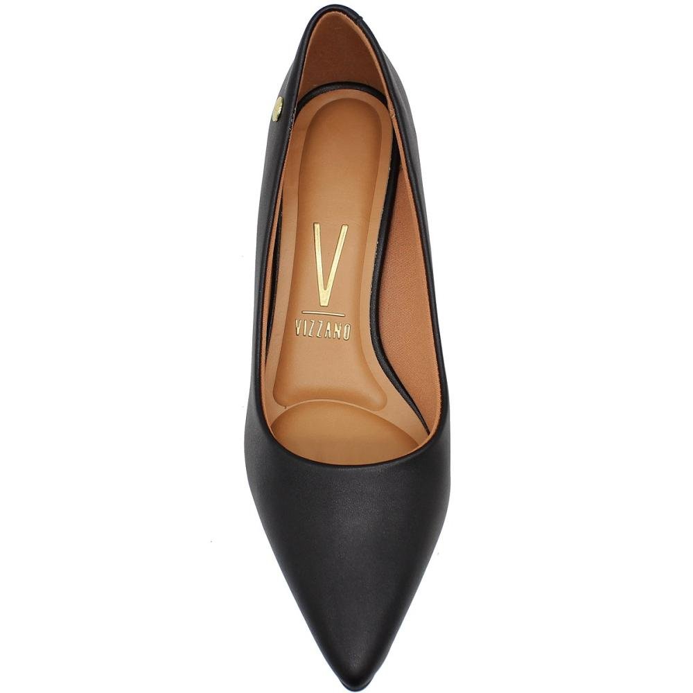 Sapato Scarpin Vizzano Work Bico Fino Salto Fino Baixo Confortável Feminino Preto 4
