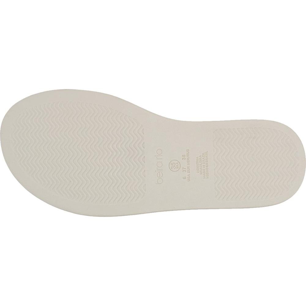 Chinelo Slide Beira Rio Conforto Napa Tiras Duplas Apliques Feminino Branco 5