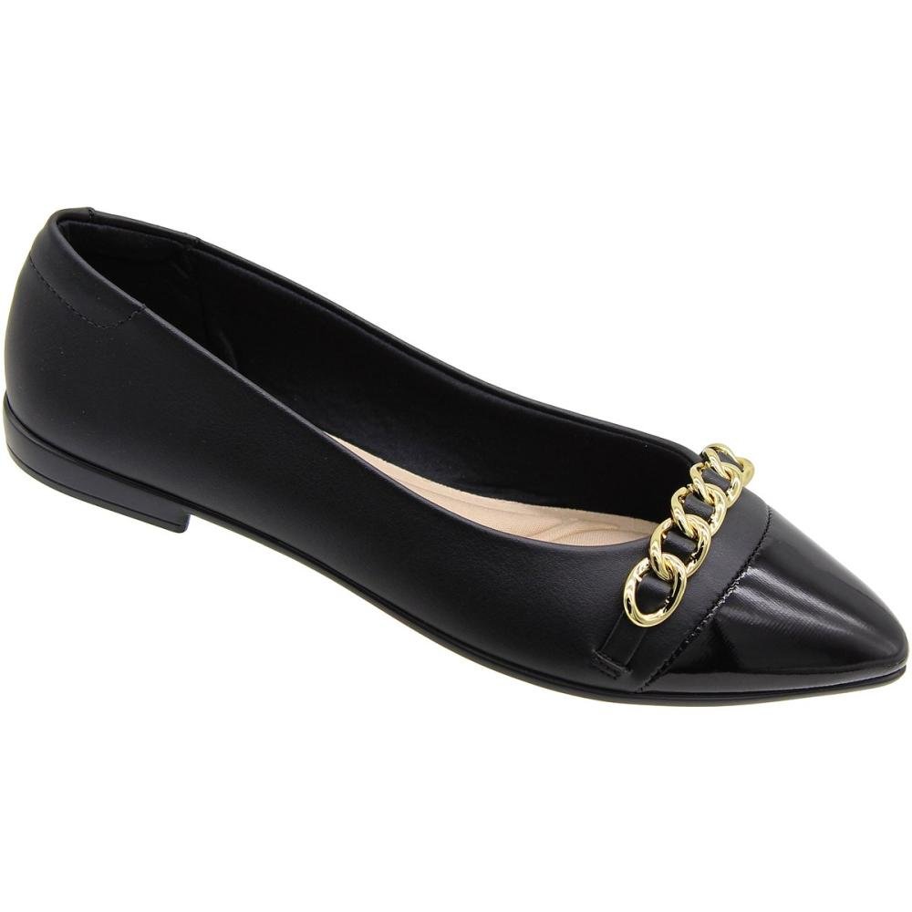 Sapatilha Beira Rio Napa Sardenha Verniz Feminina Preto 1