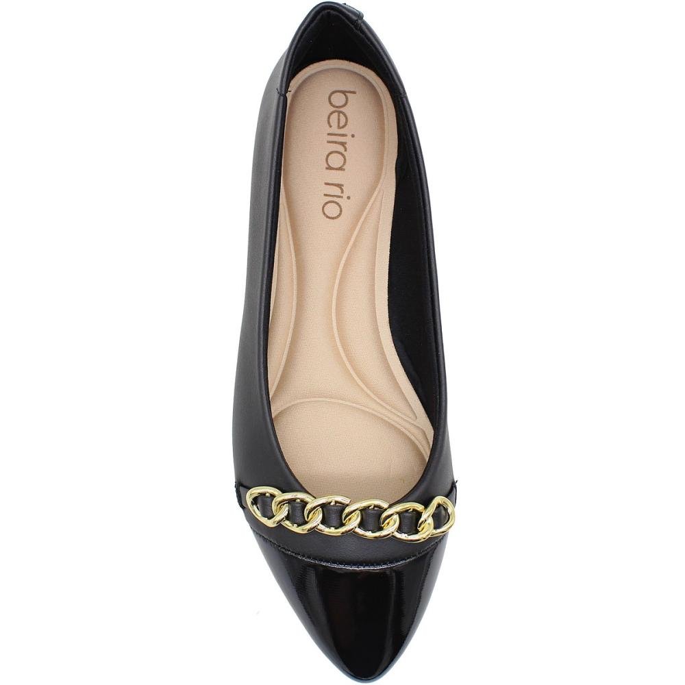 Sapatilha Beira Rio Napa Sardenha Verniz Feminina Preto 4