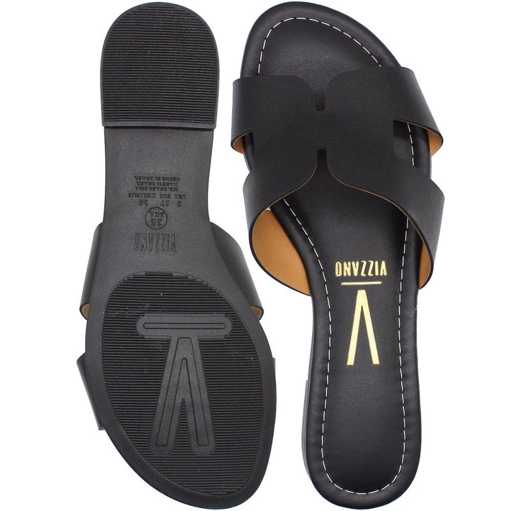 Tamanco Vizzano Pelica Slide Rasteiro Feminino Preto 2