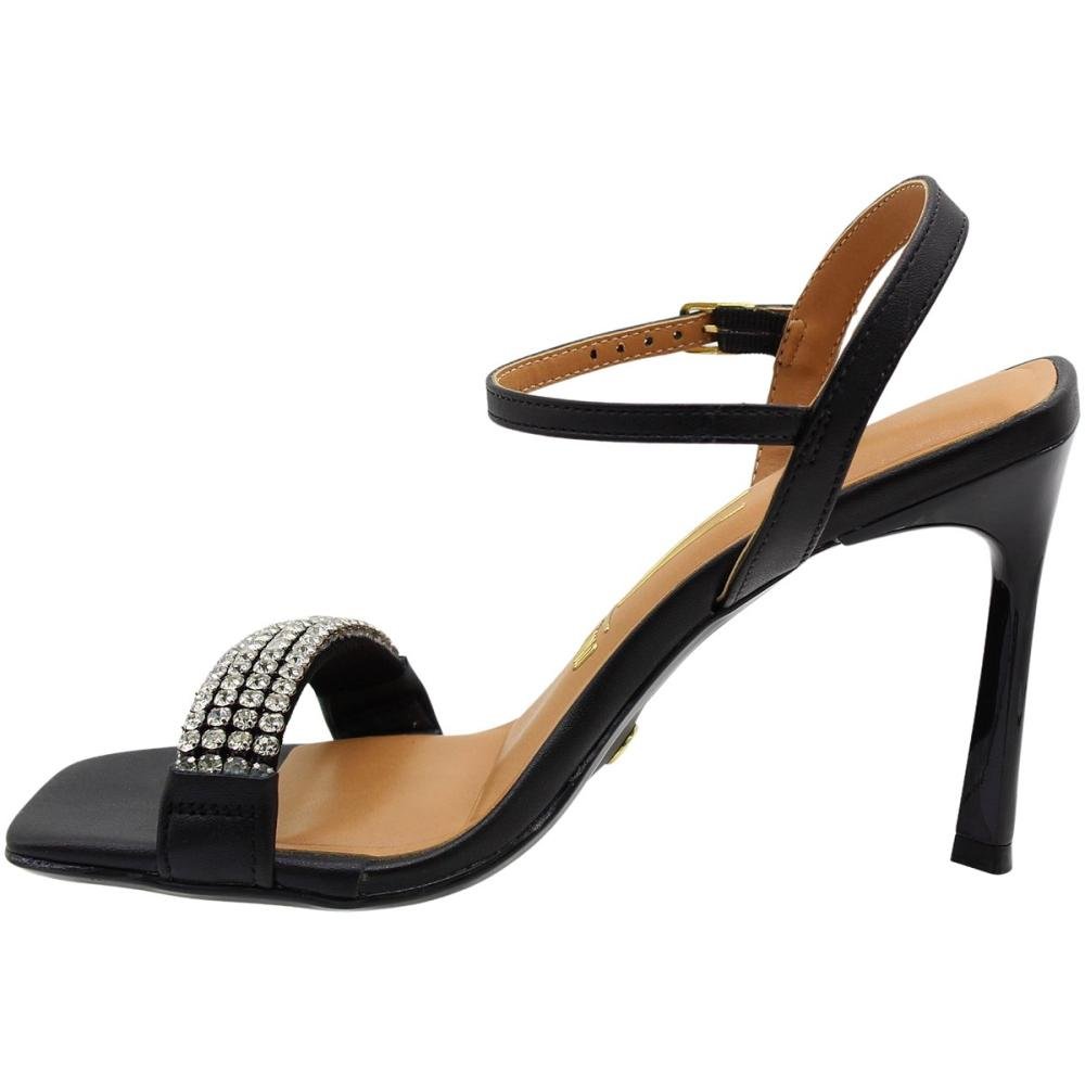 Sandália Vizzano Pelica Strass com Salto Alto Fino Feminina Preto 3