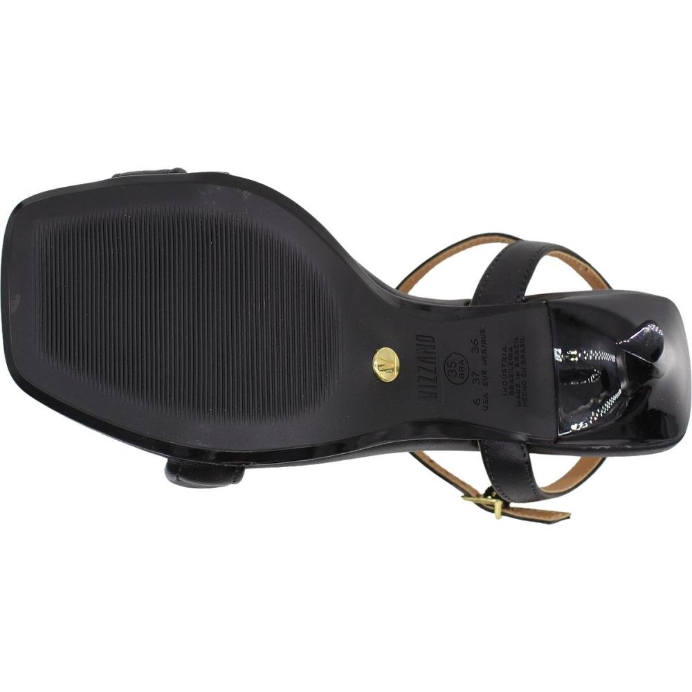 Sandália Vizzano Pelica Strass com Salto Alto Fino Feminina Preto 4