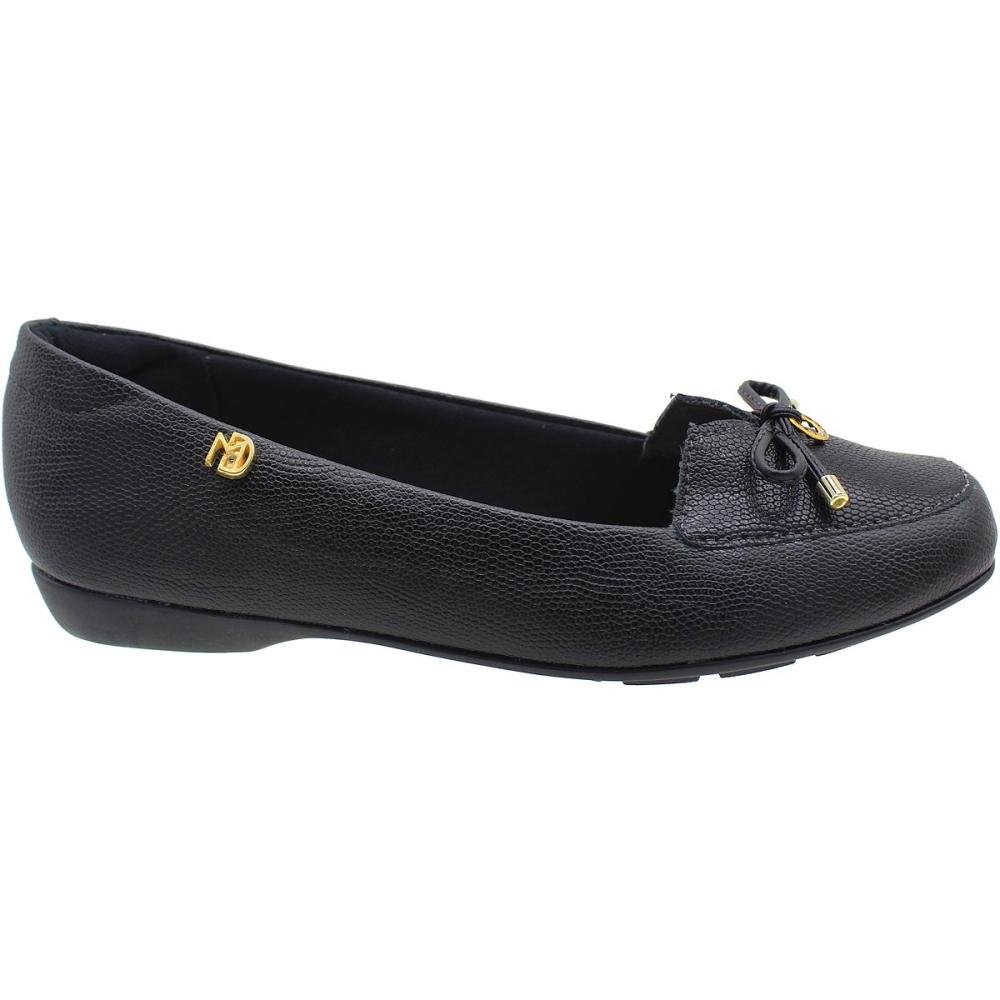 Mocassim Modare Ultraconforto Snake Flex Feminino Preto 2