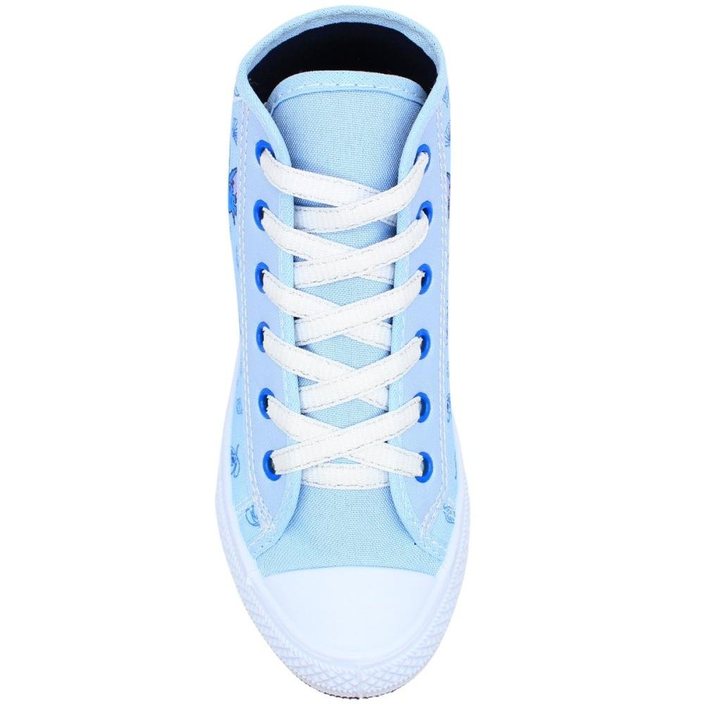 Tênis Cano Alto Infantil Dyan Alien Aloha Conchas Meninas Azul 4