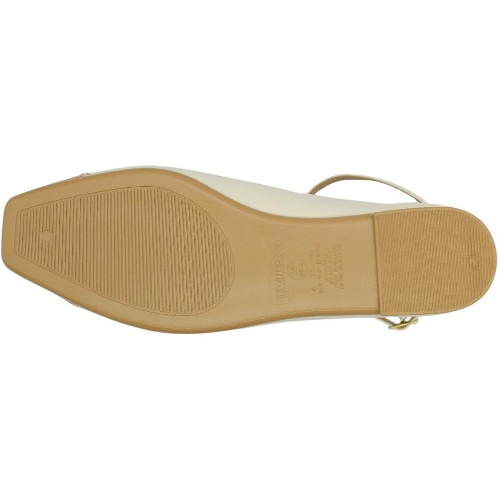 Sapatilha Moleca Napa Sardenha Bico Quadrado Feminina Branco/Bege 4