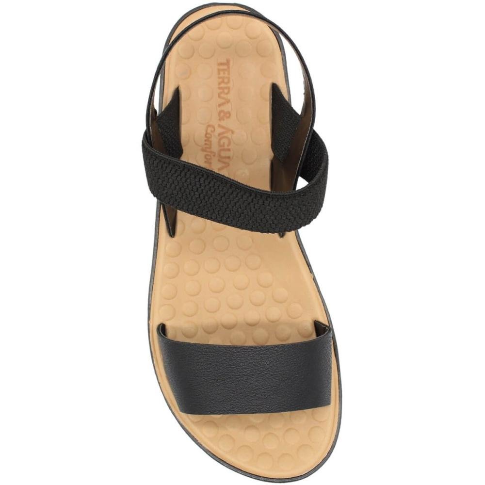 Sandália Salto Baixo Terra E Água Esferas Massageadoras Feminina Preto 4