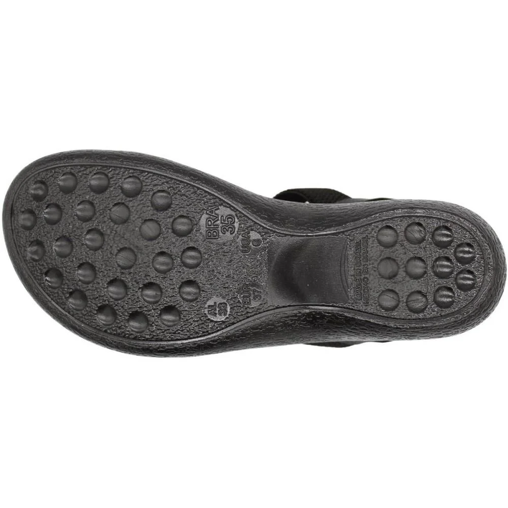 Sandália Salto Baixo Terra E Água Esferas Massageadoras Feminina Preto 5