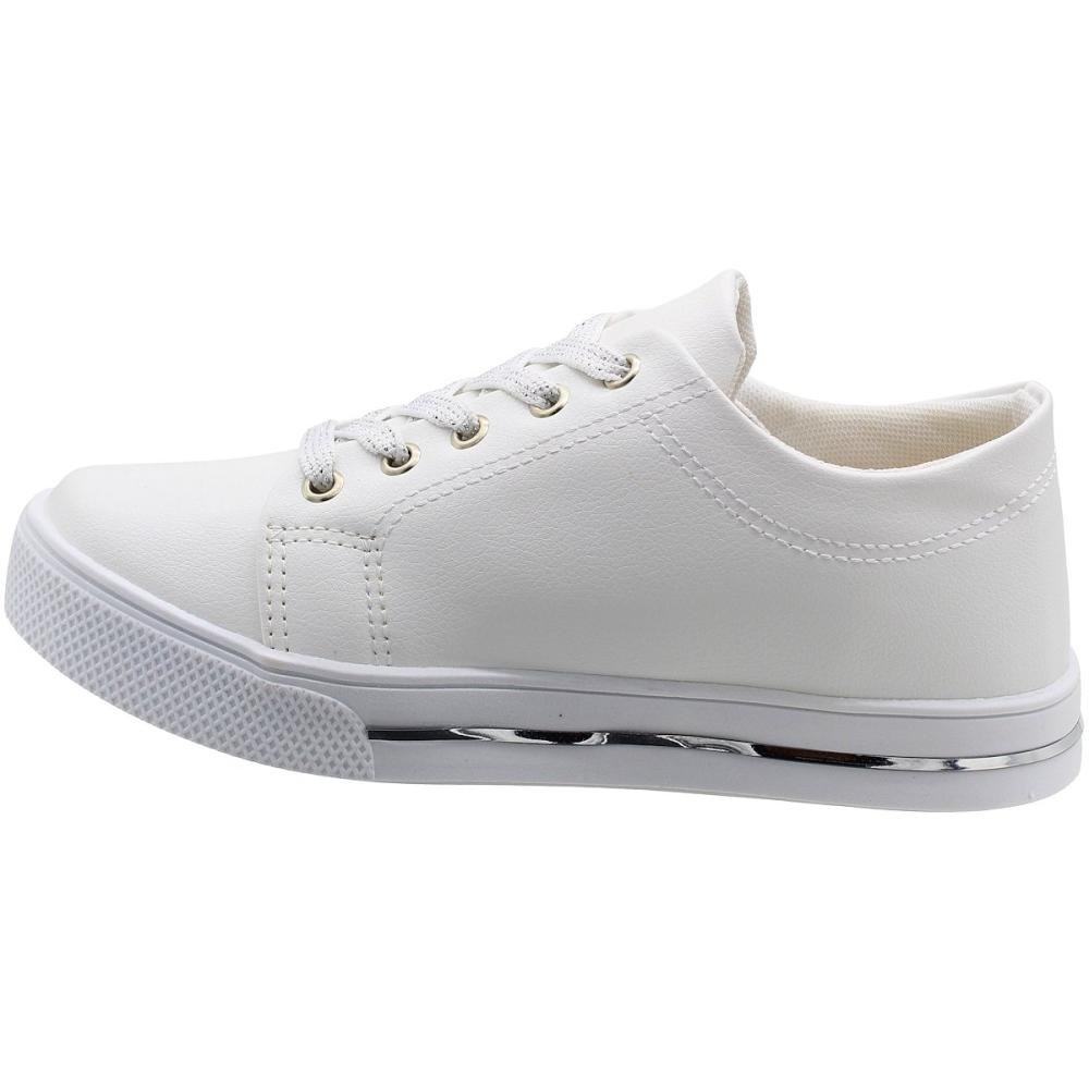 Tênis Casual Plataforma Sophia Almeida Brilho e Costuras Feminino Branco 3