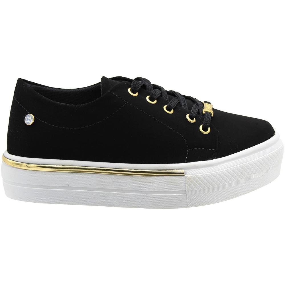 Tênis Casual Plataforma Sophia Almeida Aplique Feminino Preto 2