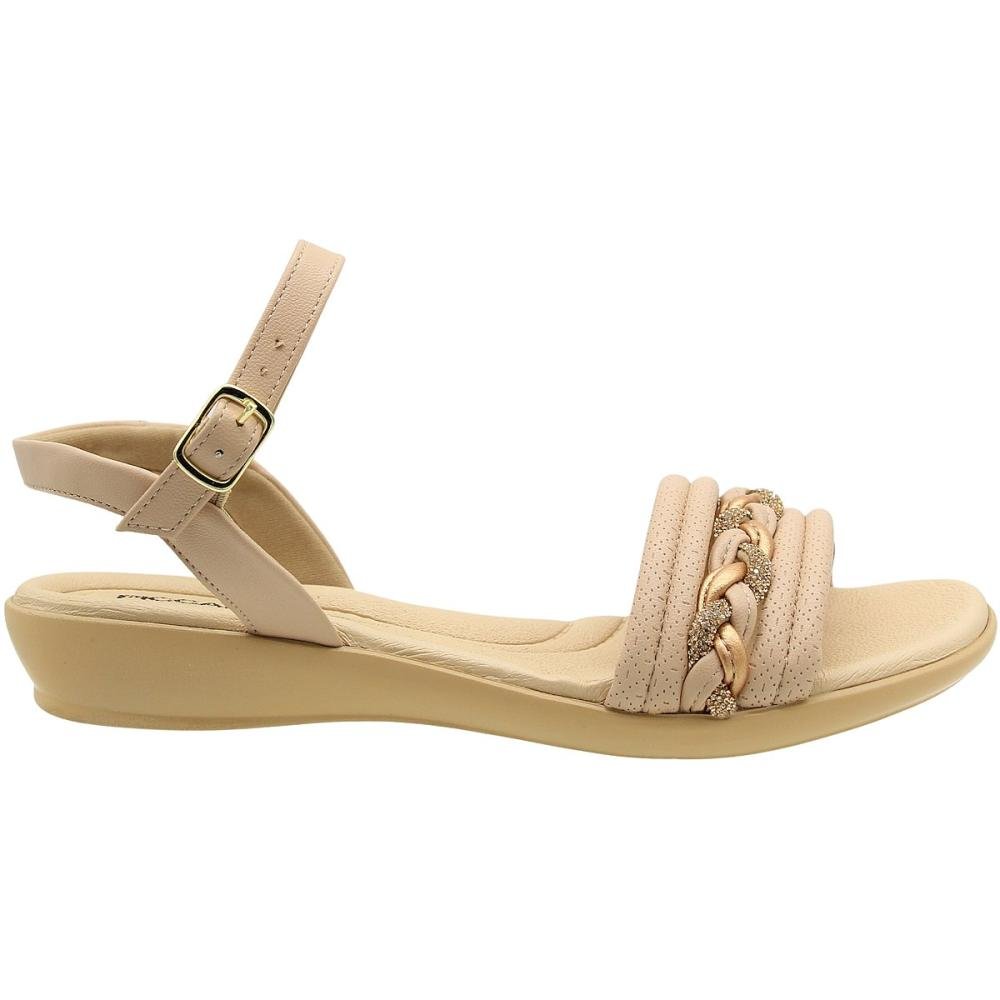 Sandália Piccadilly Anabelinha Gáspea Tira Trançada e Brilho Feminina Bege 2
