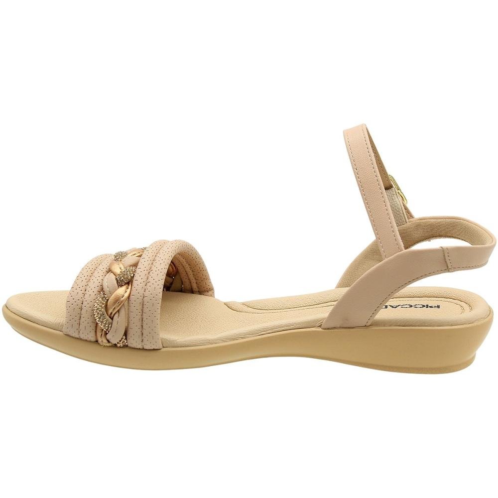 Sandália Piccadilly Anabelinha Gáspea Tira Trançada e Brilho Feminina Bege 3