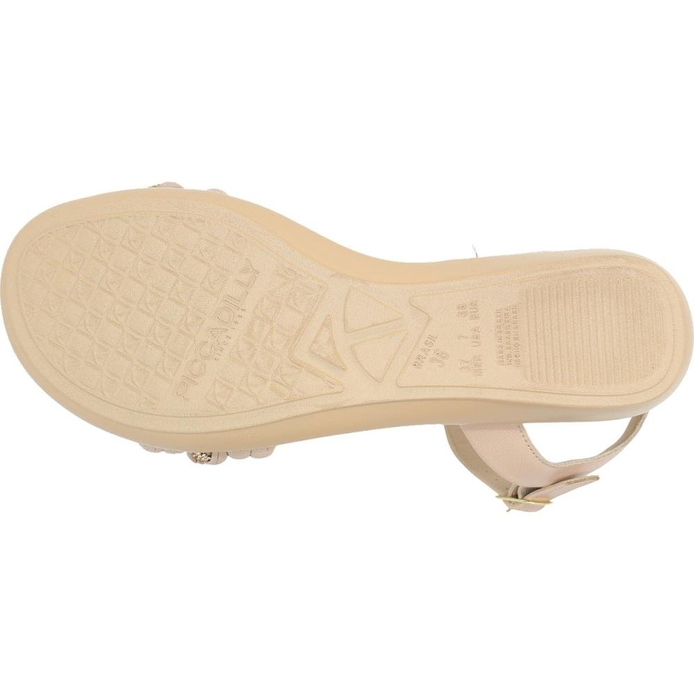 Sandália Piccadilly Anabelinha Gáspea Tira Trançada e Brilho Feminina Bege 5