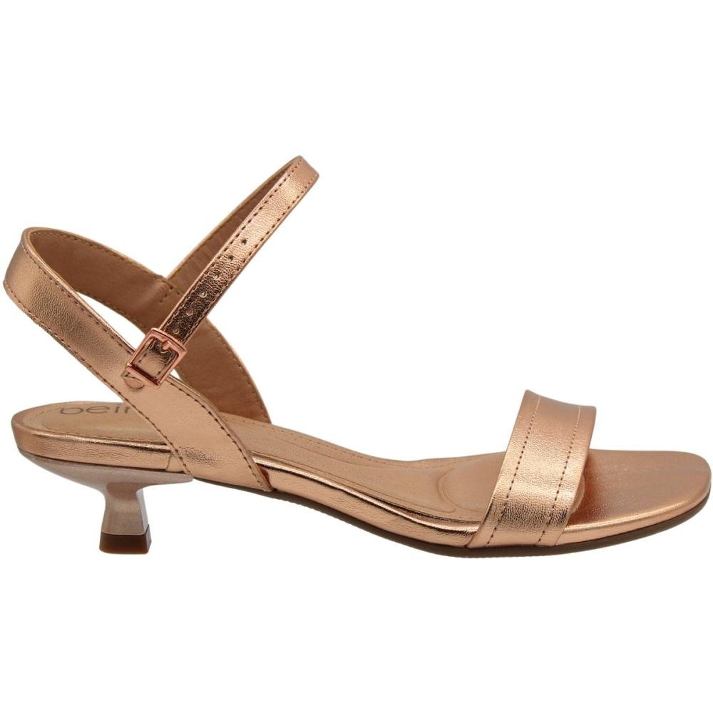 Sandália Salto Baixo Fino Beira Rio Com Fivela Feminina