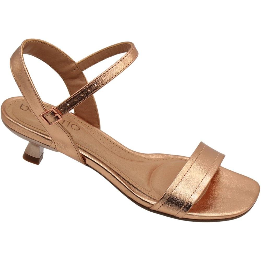 Sandália Salto Baixo Fino Beira Rio Com Fivela Feminina Bege 3