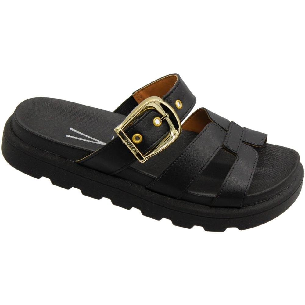 Tamanco Papete Vizzano Pelica Fivela Feminina Preto 3